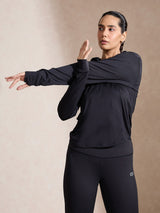 Shop-Women's Ath Runner Zip Neck Black