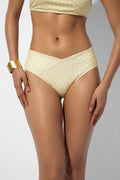 Lemon Polka V- Cut Bikini Bottom