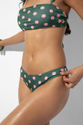 Forest Peach Polka Bikini Bottom