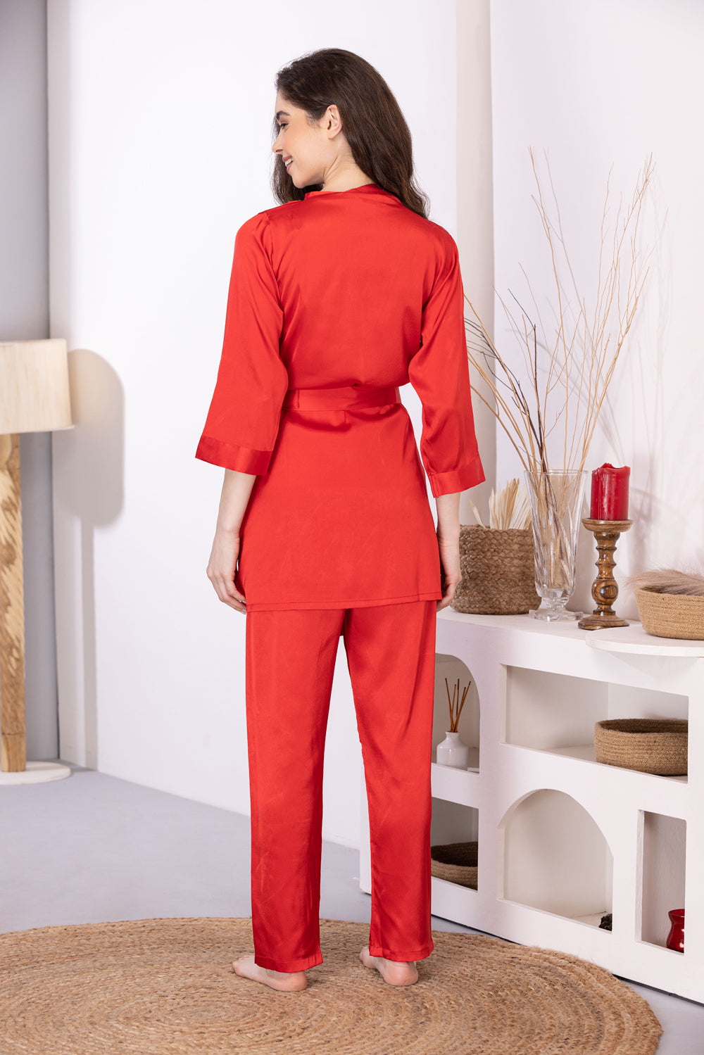 Valentine Night Suit in Soft Satin