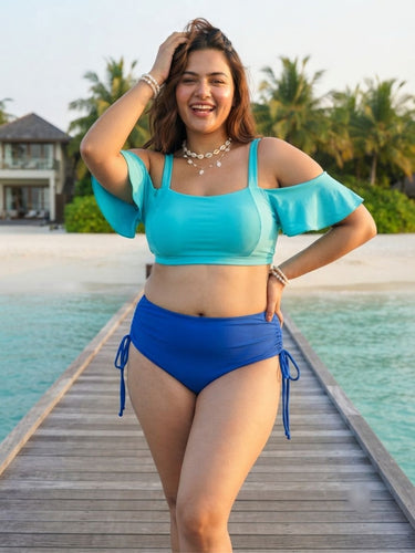 Cyan Frill Royal Cheeky Set (2 Pcs)