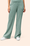 Calming Green Ottoman High-Rise Wide-Leg Pant