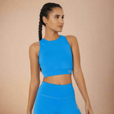 Shop-Electric Blue Cross back Crop Top & 7/8 Leggings