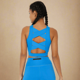 Shop-Padded Cross Back Crop Top Electric Blue