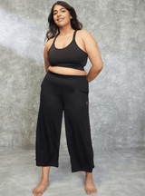 Modal Lounge Culottes Black-Lounge Pants-Silvertraq-Silvertraq