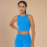Shop-Electric Blue Cross back Crop Top & 7/8 Leggings
