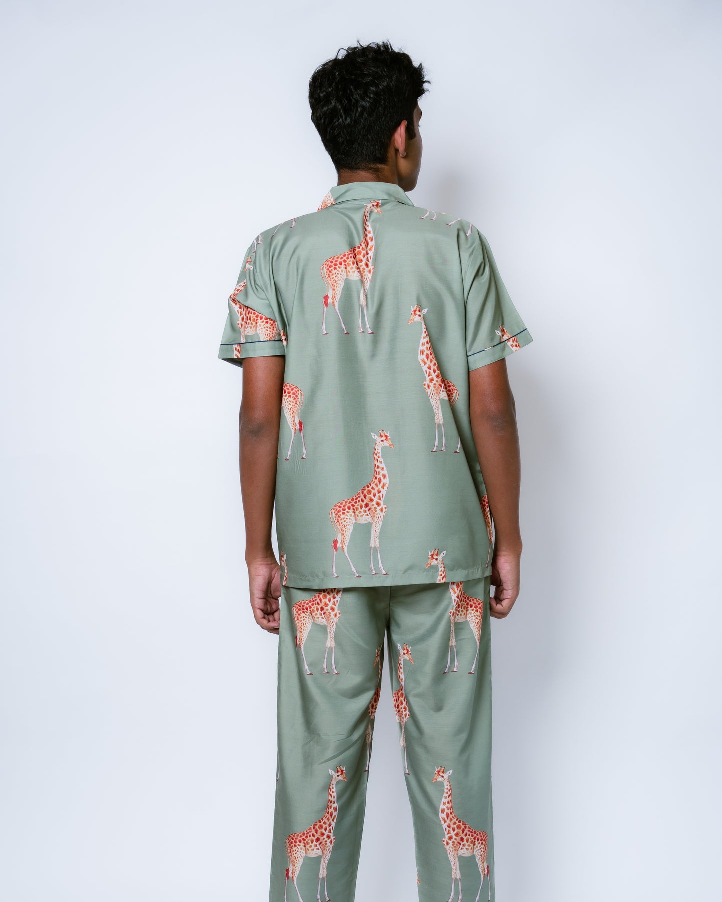 Giraffe Print - Green Men Pajama Set