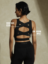Shop-Padded Cross Back Crop Top Black