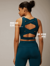 Shop-Padded Cross Back Crop Top Teal