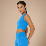 Shop-Electric Blue Cross back Crop Top & 7/8 Leggings