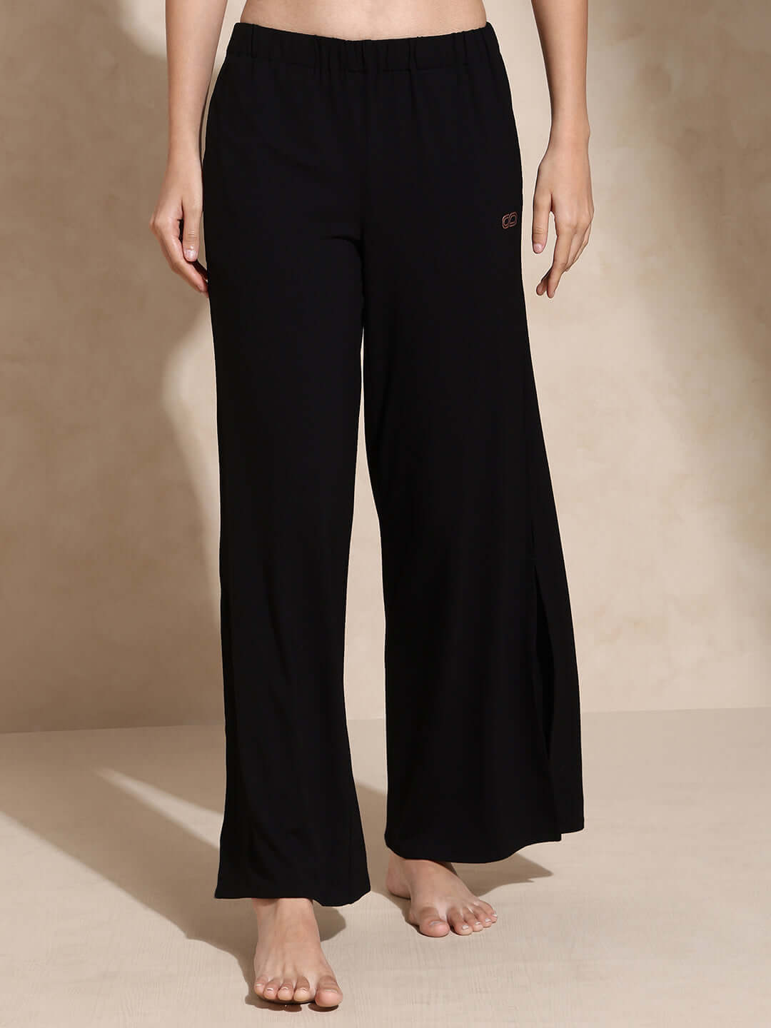 Zen Tee & Lounge Pants With Slit Black