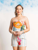 Tooti Frooti Off-White & Blue Co-ord Set by AOBA