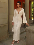 Cream Crochet Maxi Dress