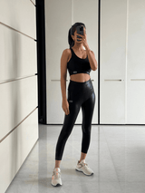 Shop-Gloss Bra & Ath Track Leggings Shiny Black