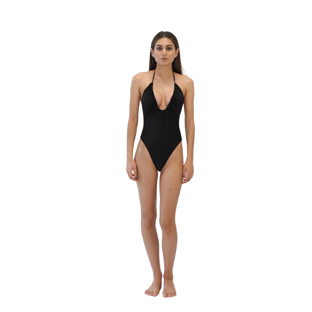 Scoop Neck Ruched One Piece