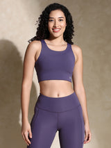Women's purple cadet ath-runner zip neck and aura leggings - Premium winter fitness gift for her