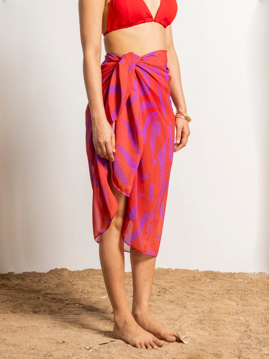 Sea Whip Red & Purple Sarong
