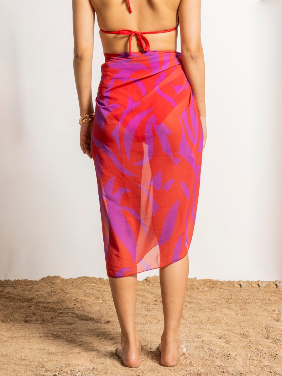 Sea Whip Red & Purple Sarong