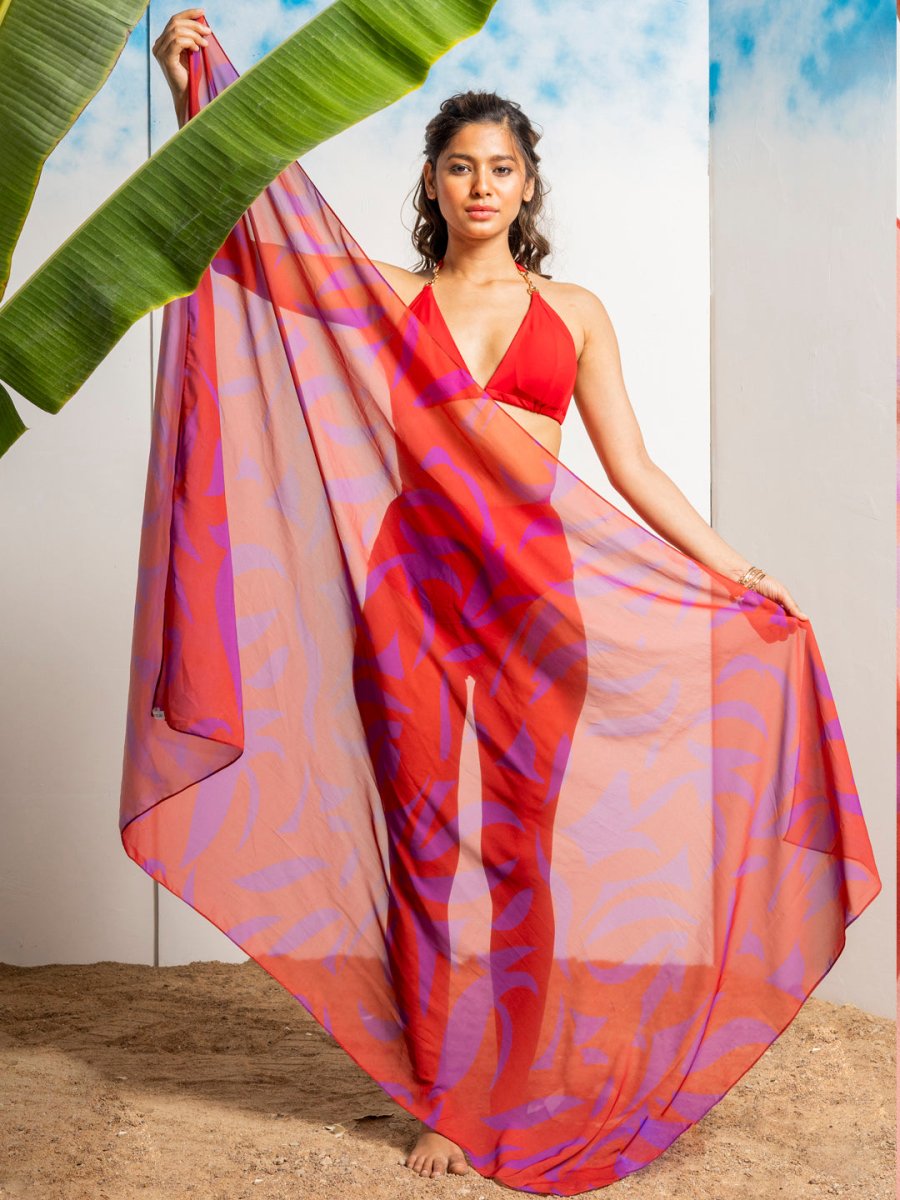 Sea Whip Red & Purple Sarong