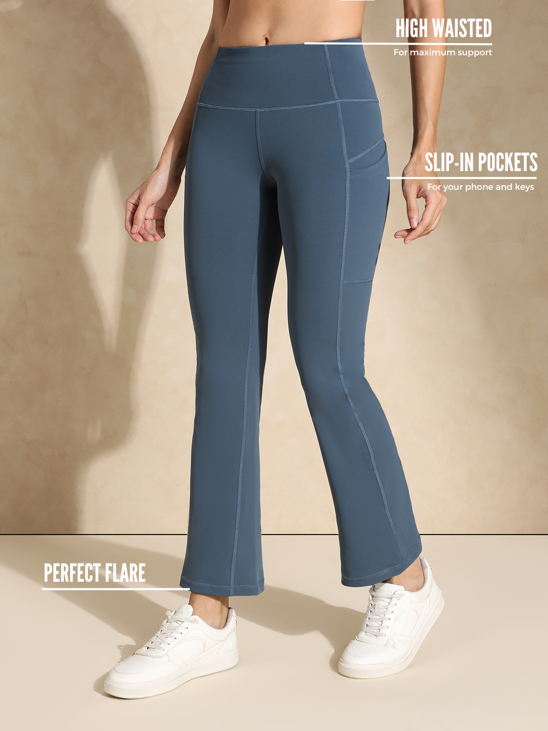 Luna Sculpt Flare Pants Aegean Blue
