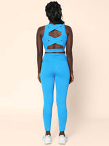 Shop-Padded Cross Back Crop Top Electric Blue