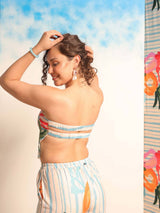 Tooti Frooti Off-White & Blue Co-ord Set by AOBA, view 2