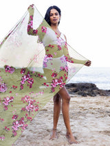 Lettuce Coral Sarong by AOBA, view 2