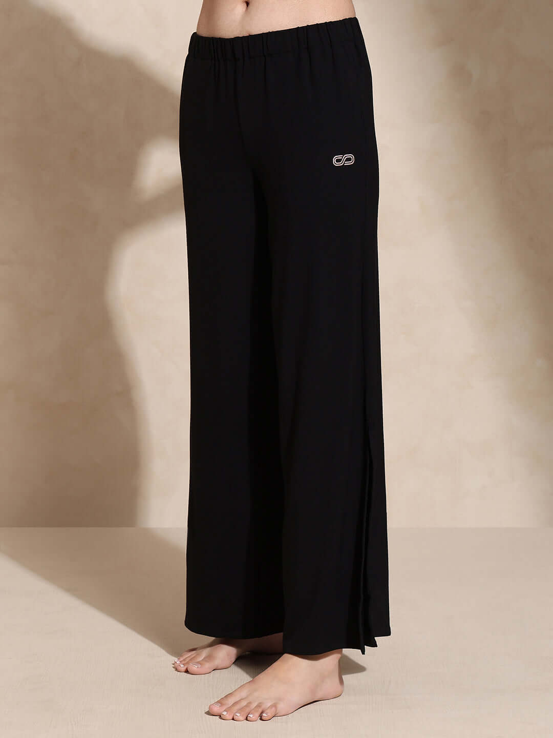 Zen Tee & Lounge Pants With Slit Black