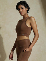 Shop-Padded Cross Back Crop Top Waffle