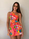 Pina Colada One Shoulder Cut-Out Swimdress