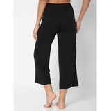 Modal Lounge Culottes Black-Lounge Pants-Silvertraq-Silvertraq