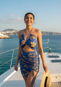 Cobalt Canopy-Ruched Halter Swim Suit