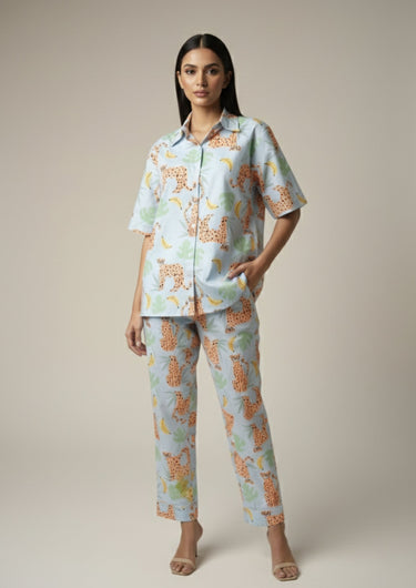 Wild Comfort Leopard Print-Night Suit