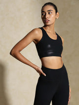 Shop-Gloss Bra & Ath Track Leggings Shiny Black