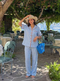 Sky Blue Gingham Pajama Set