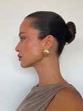 Chunky Ridged Gold Drop Earrings