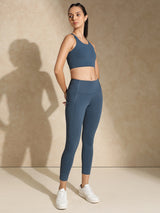 Shop-Aegean Blue High Impact Action Bra with Clasp & Luna Sculpt Leggings