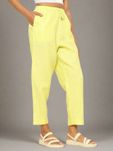 Shop-Linen Tapered Pants Lime