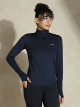 Shop-Women's Ath Runner Zip Neck Navy