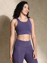 Women's purple cadet ath-runner zip neck and aura leggings - Premium winter fitness gift for her
