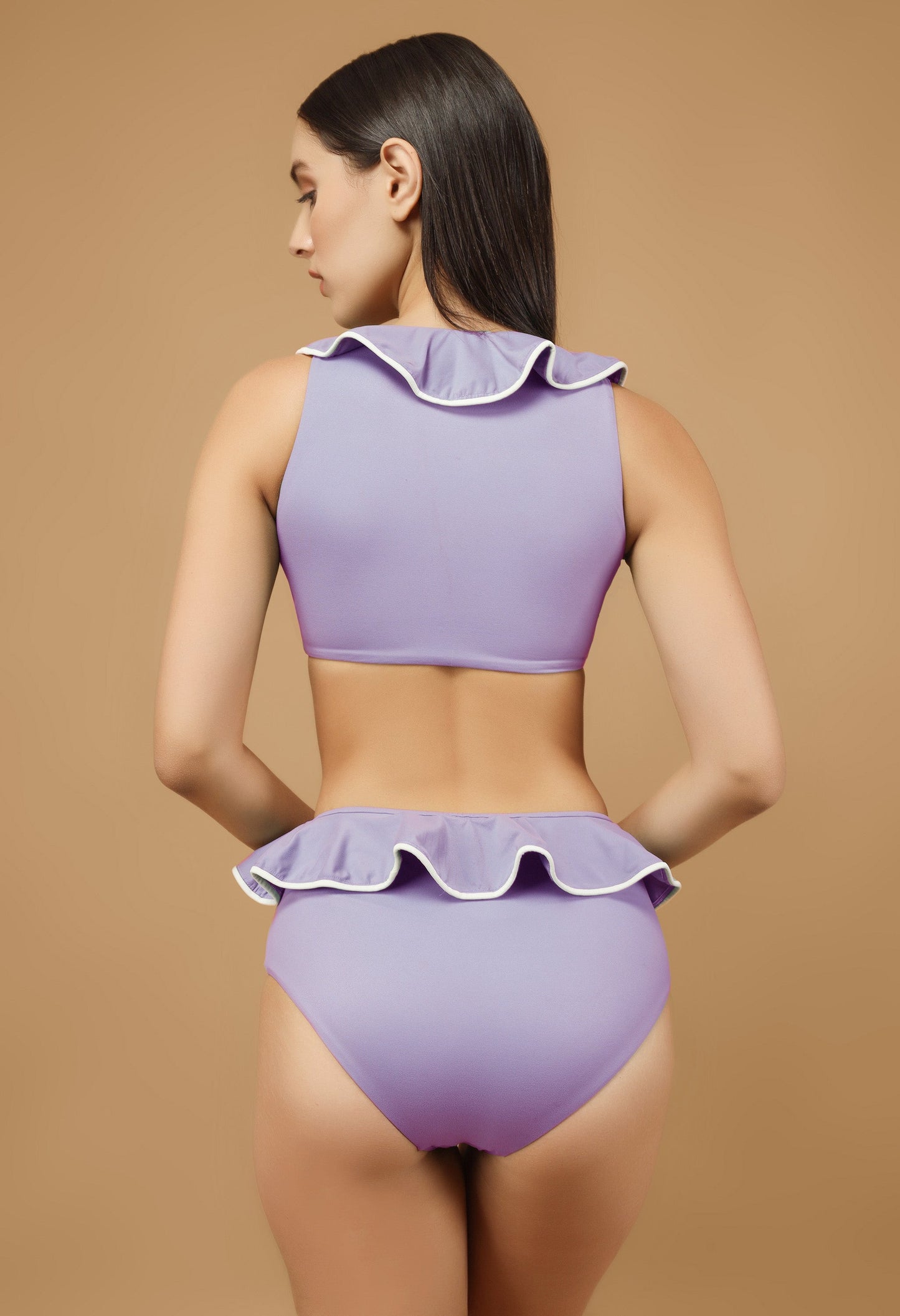Lavender Ruffled Swimsuit