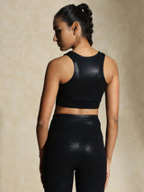 Shop-Gloss Bra & Ath Track Leggings Shiny Black
