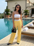 Yellow Gingham Cotton Lounge Pants