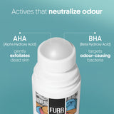 Furr 4% AHA BHA Underarm Roll-On - Aqua (Pack of 2)