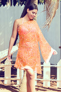 Printed Beach Cover Up in Flowy Fabric