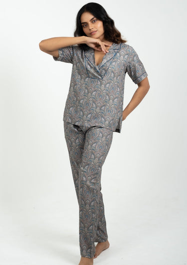 Pashmina Bloom – Printed Luxe Night Suit