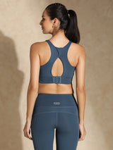 Shop-High Impact Action Bra With Clasp Aegean Blue