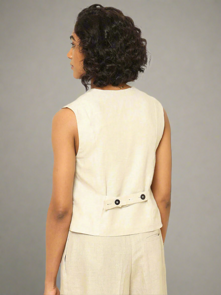 Linen Waistcoat Beige