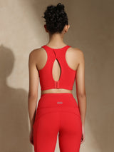Valentine's special red high-impact action bra and luna sculpt leggings - Romantic gym wear gift for wife