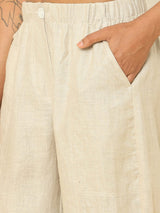 Shop-Linen Barrel Pants Beige